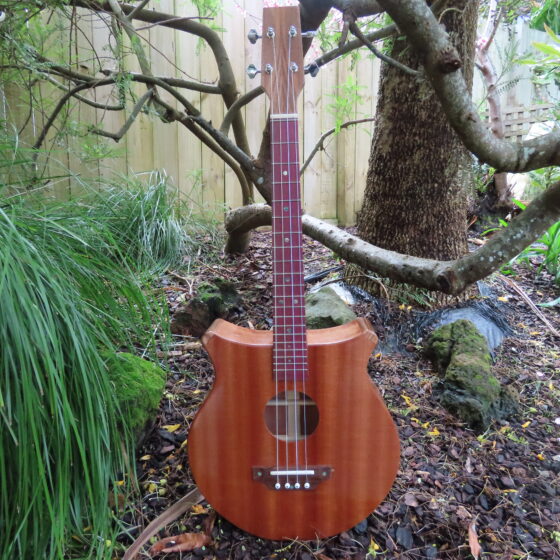 CROWN SUPER-JUMBO BARITONE UKULELE - All Sapele Mahogany Body And Top